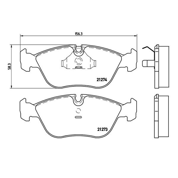 brembo ブラックブレーキパッド フロント用 ボルボ C70 8B5234K 8B5244K 8B5254K H9～H18 2.3 T-5/2.4T/2.5T フロント:280mmディスク_画像3