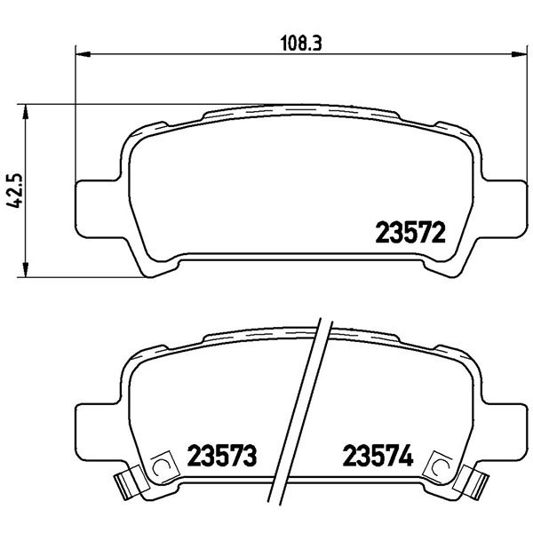 brembo ブレンボ ブラックブレーキパッド リア用 レガシィB4 BE5 H14.11～H15.4 ターボ RSK(Sエディション)_画像3