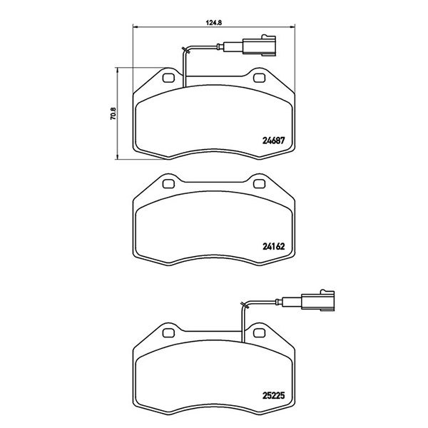 brembo ブレンボ ブラックブレーキパッド 1台分セット アバルト595 312141 312142 31214T H28.2～ コンペティツィオーネ Bremboの画像3