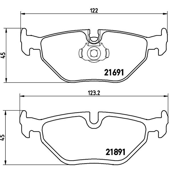 brembo ブレンボ ブラックブレーキパッド リア用 アルピナ B10 (E39) AF3 BF3 HF4 JF4 AF4 BF4 H12.4～H16 V8_画像3