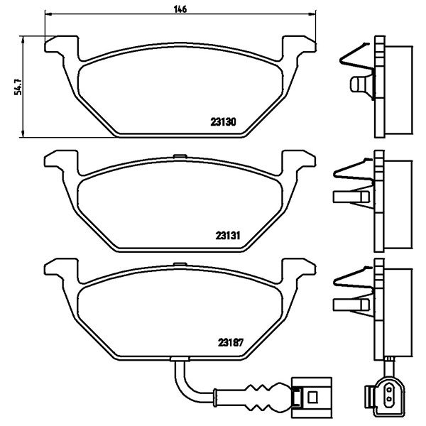 brembo ブレンボ ブラックブレーキパッド 1台分セット フォルクスワーゲン ポロ 6RCBZ 6RCJZ H22.6～ TSI 1.2L_画像3