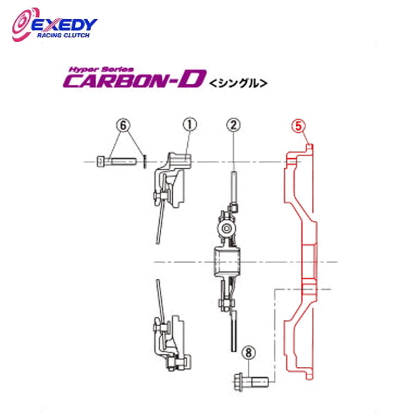 EXEDY エクセディ FH14 カーボンDシングル TH03SDMC1 (5) フライホイール アルテッツァ
