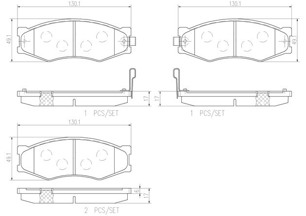 brembo ブレンボ セラミックブレーキパッド フロント用 グロリア Y30 HY30 UY30 WY30 WHY30 WUY30 S60.6～H11.6_画像3