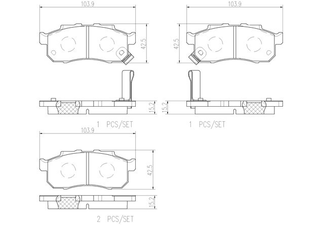 brembo ブレンボ セラミックブレーキパッド フロント用 ライフ JB5 JB6 H15.9～H20.11_画像3