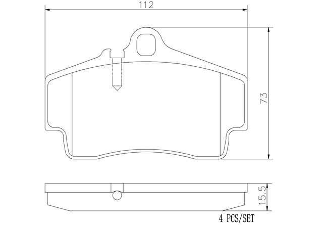 brembo ブレンボ セラミックブレーキパッド リア用 ポルシェ ケイマン (987) 98721 H17.8～H20.10 S 3.4L_画像2