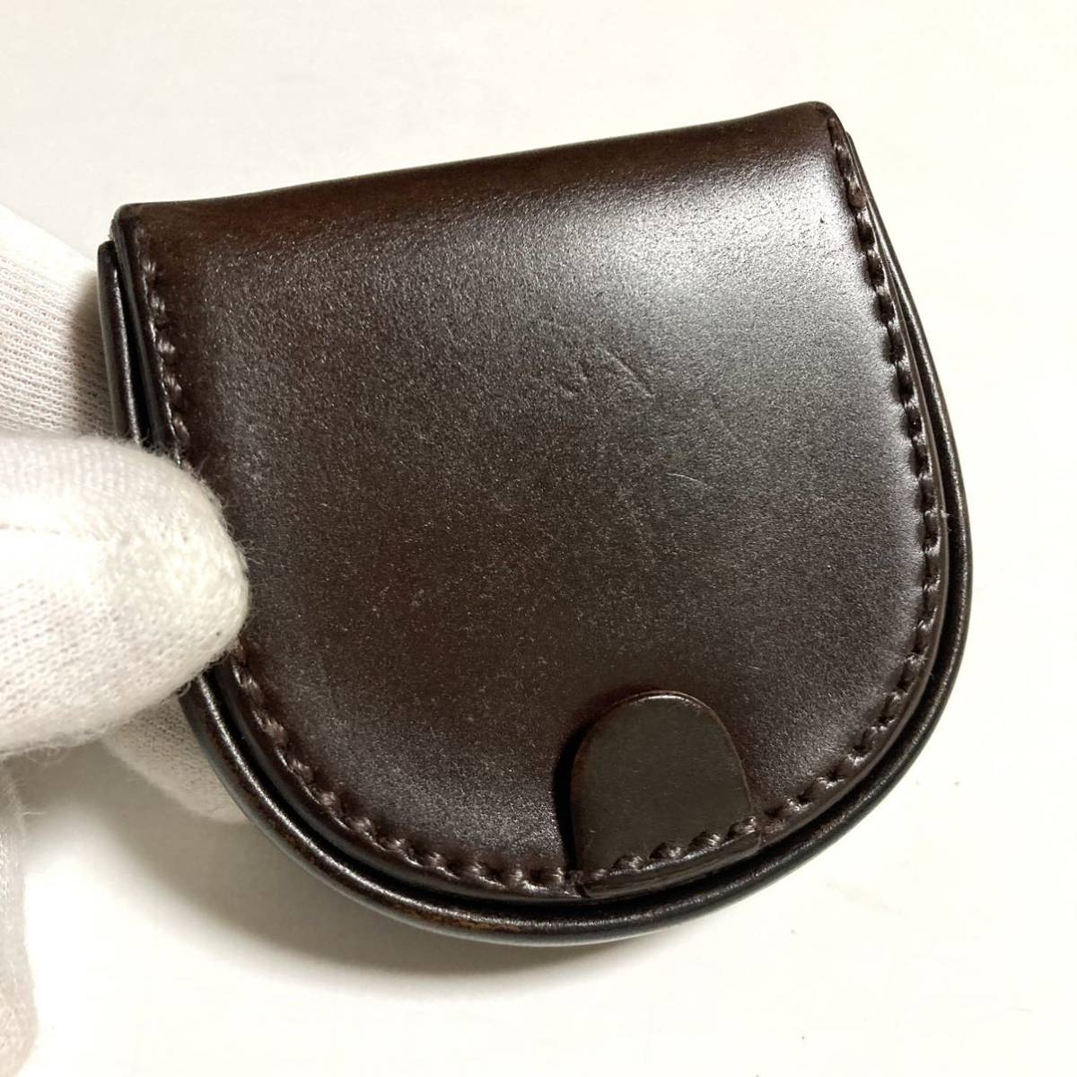 土屋鞄 コードバン 馬蹄型小銭入れ コインケース ブラウン-