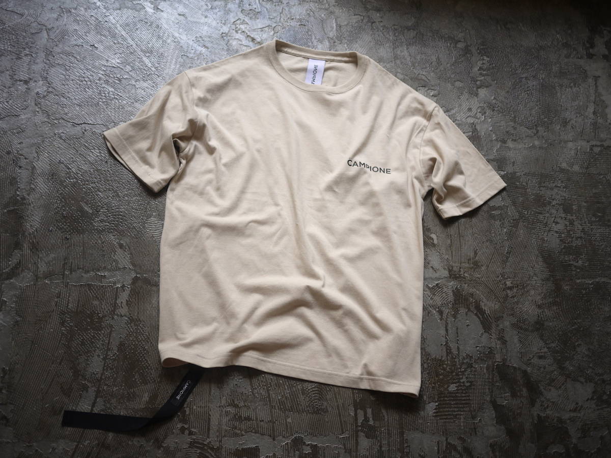 23ss NY購入/XL/beige/CAMPIONE Big Silhouette drawcord COTTON T-Shirts ''Big Logo CAMPIONE'' /ビッグシルエット ドローコード Tシャツ