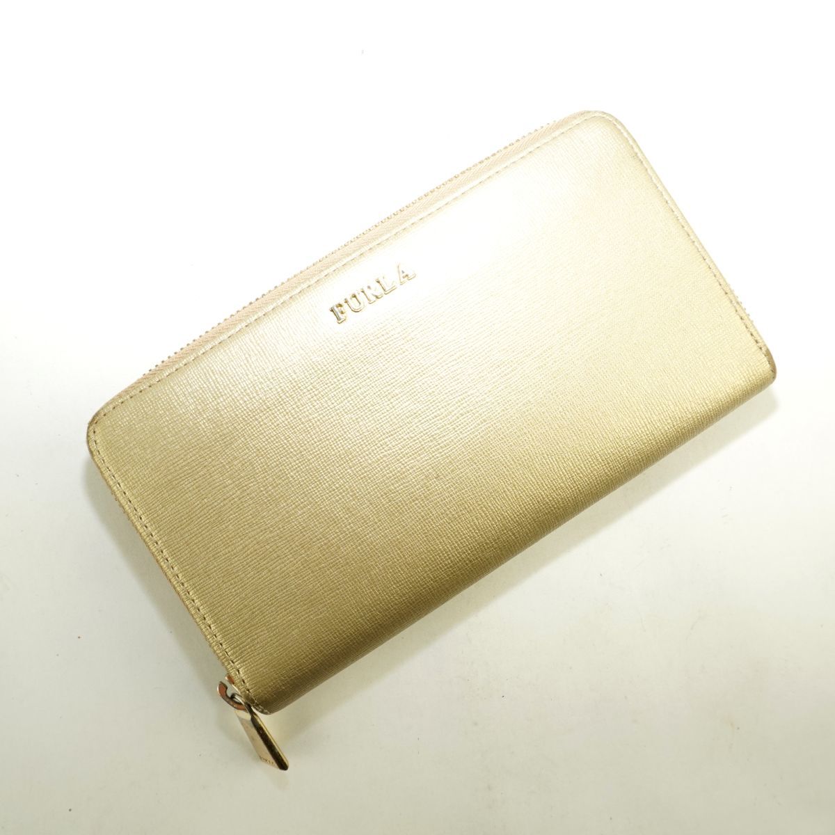 憧れの 長財布 フルラ FURLA 美品 ゴールド金具 ゴールド@TC3 レザー