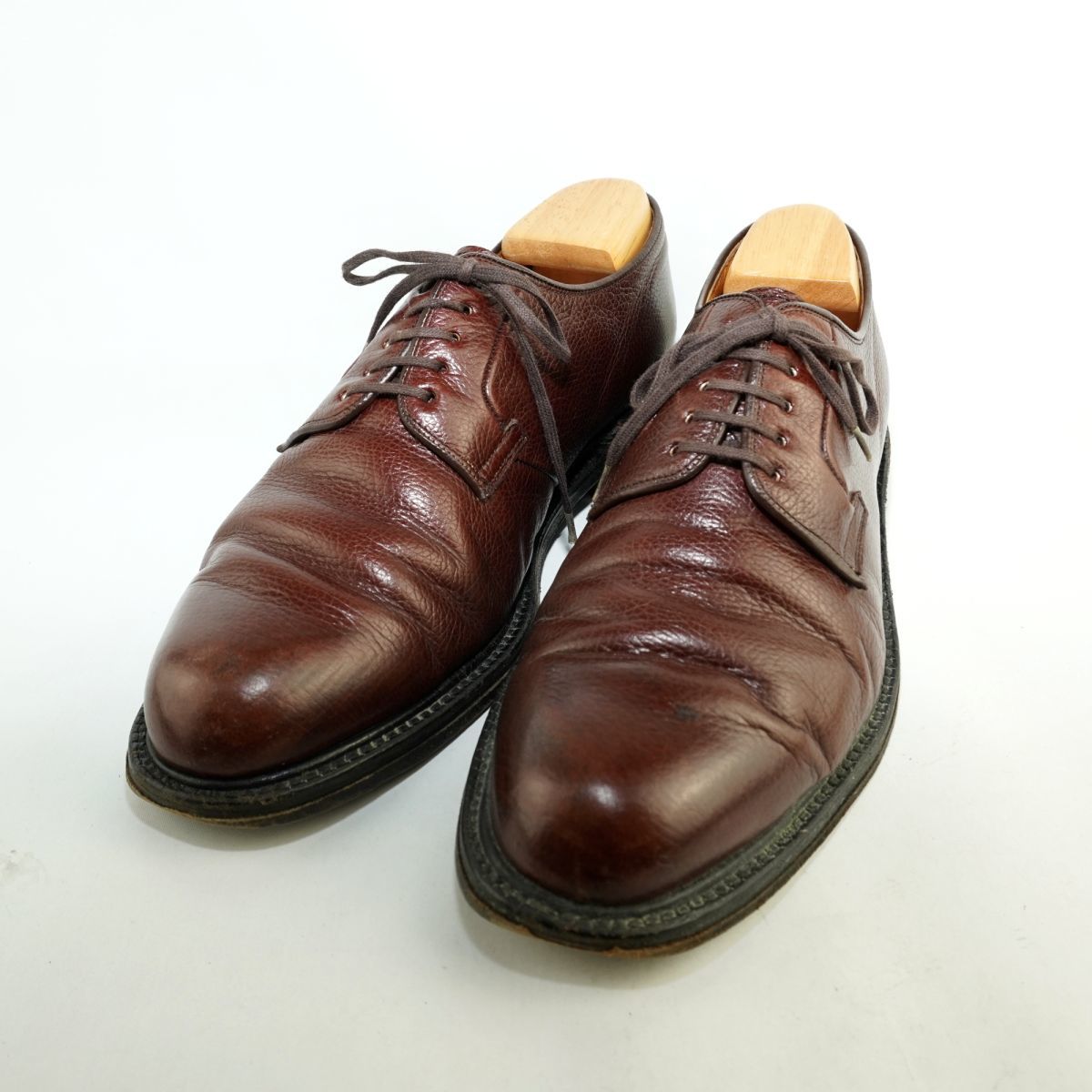 Jarman shoes for men ジャーマン 25 1/2 25.5 革靴 ビジネスシューズ 外羽根式 メンズ レザー 本革 茶色 ブラウン/EC60_画像1