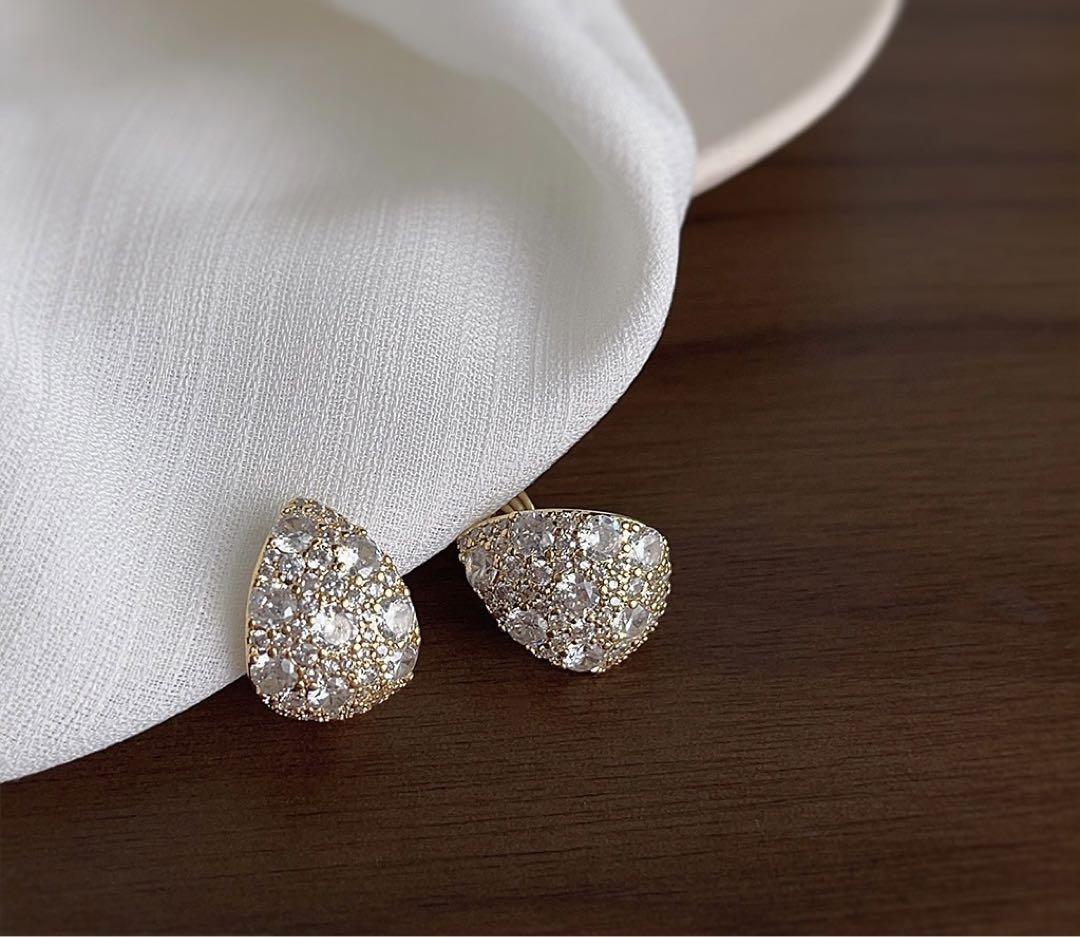 N1790 水滴形ピアス キラキラピアス レディース ピアス S925 | anjale.lk