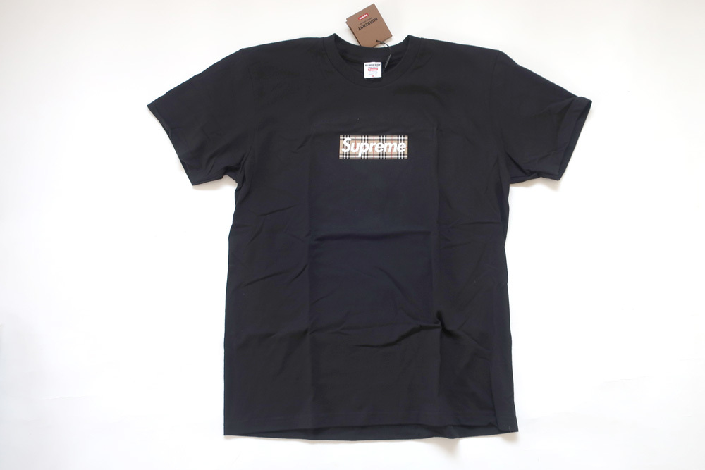 (M)Supreme Burberry Box Logo TeeシュプリームバーバーリーボックスロゴTシャツBlack黒_画像1