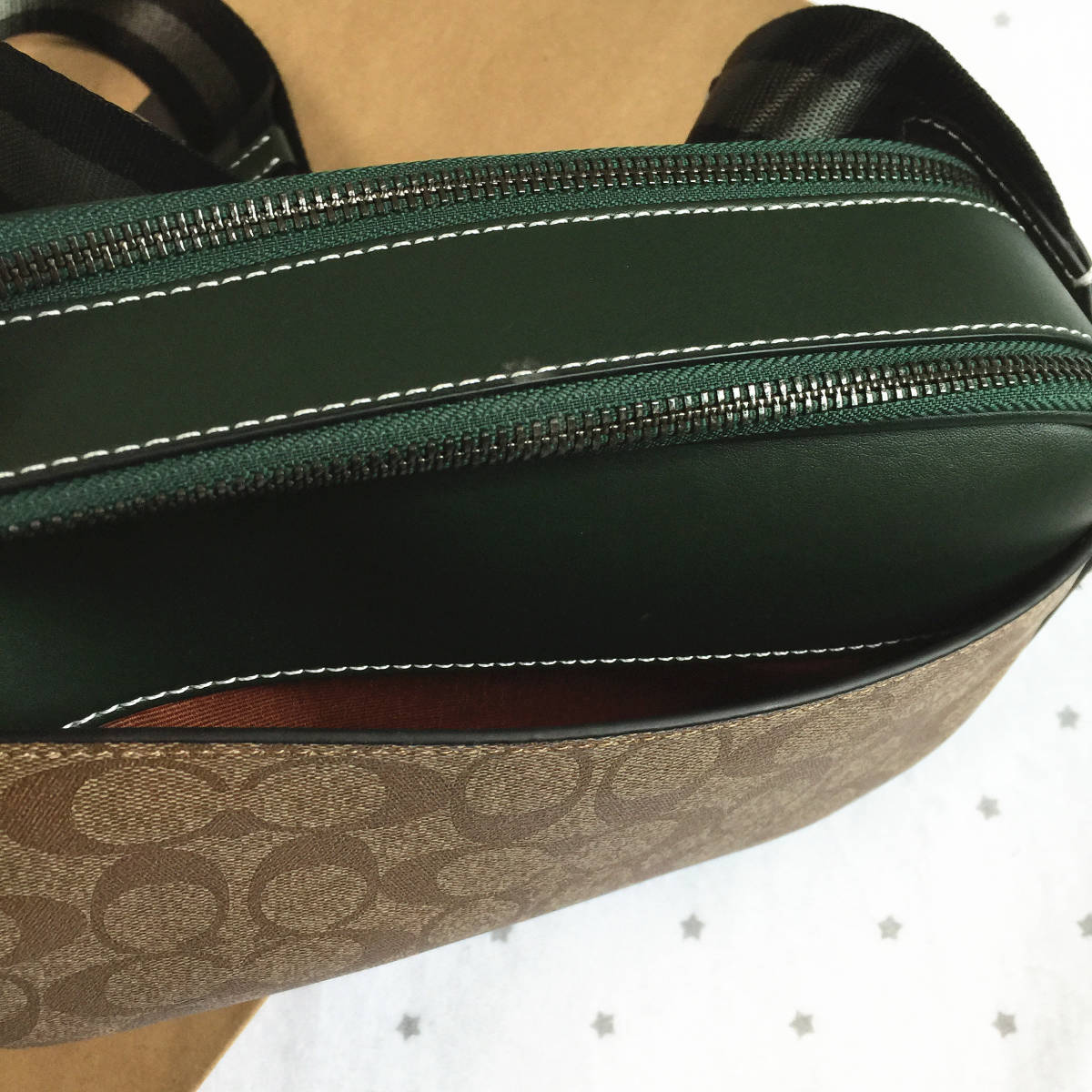 新品未使用】COACH コーチバッグ CE638 カーキ×アマゾングリーン