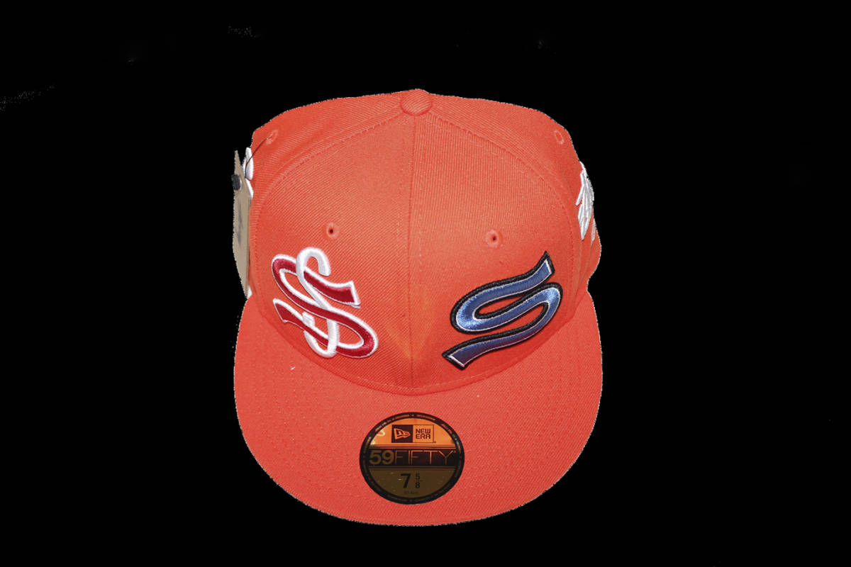 STUSSY SS NEW ERA CAP ORANGE SIZE 7 5/8 ステューシー_画像1