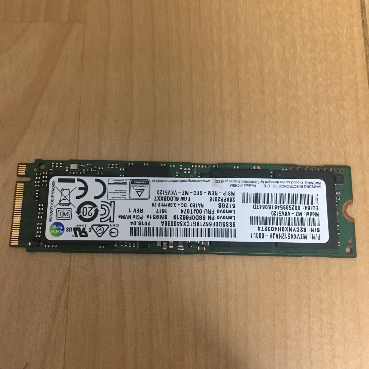 Samsung SM951a 512GB M.2 PCIe MLC (MLC V-NAND) SSD NVMe 高速 高耐久 960Pro 相当品 sm961