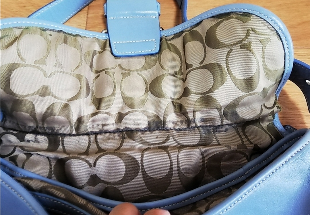 COACH コーチ バッグ 本革 水色 | dodgevegalaw.com