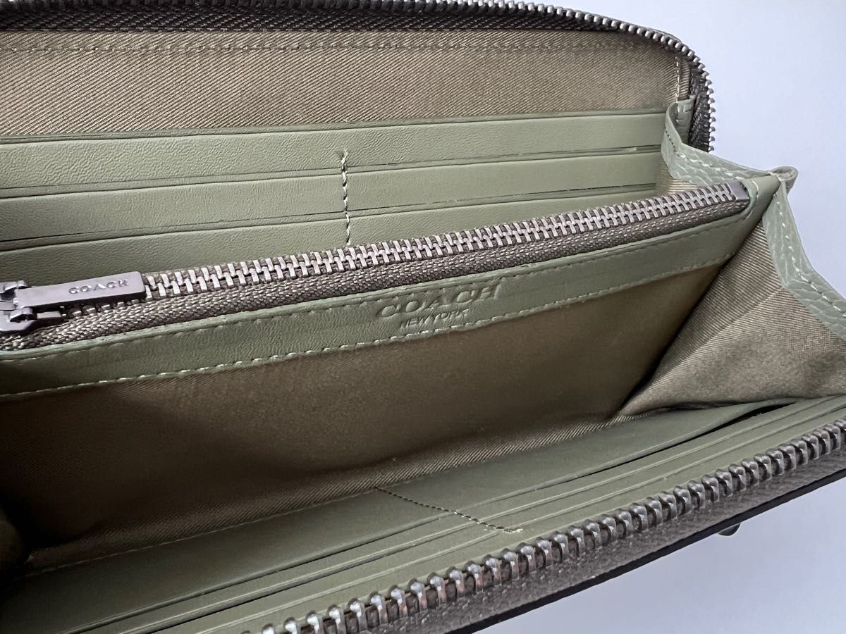 新品未使用】COACH コーチ長財布 シグネチャーモスグリーンイエロー
