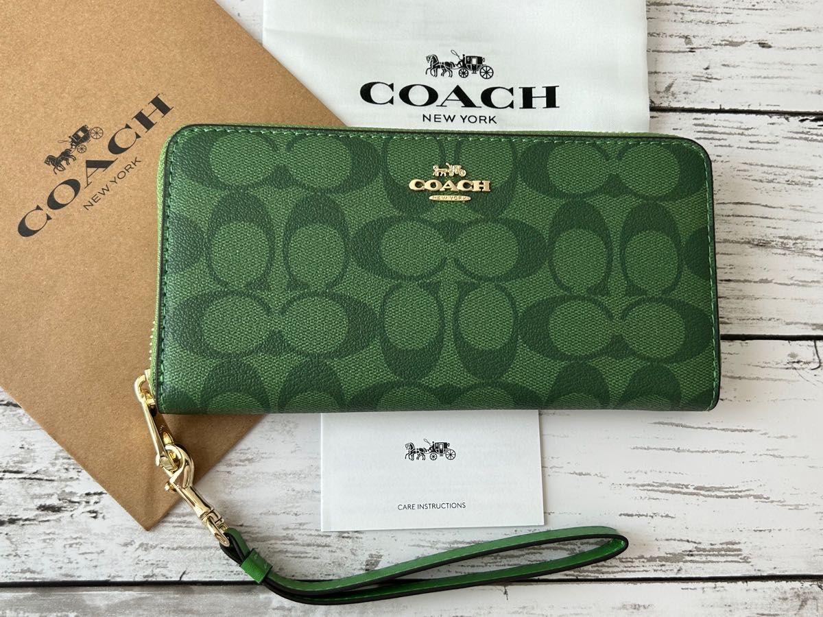 新品未使用】COACH コーチ長財布 シグネチャー グリーン|Yahoo 新品未使用】COACH コーチ長財布 シグネチャー グリーン|Yahoo