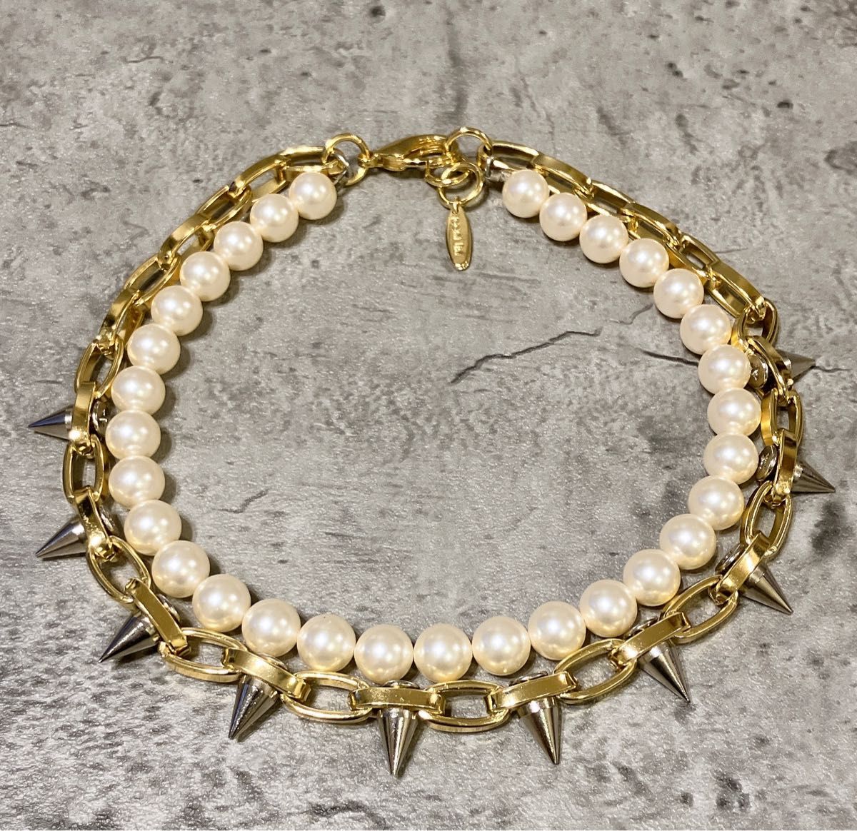 美品 Joomi lim スタッズ パール ネックレス ゴールド