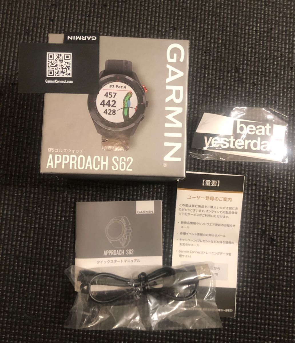 美品 GARMIN Approach S62 Black ガーミン アプローチ ゴルフウォッチ