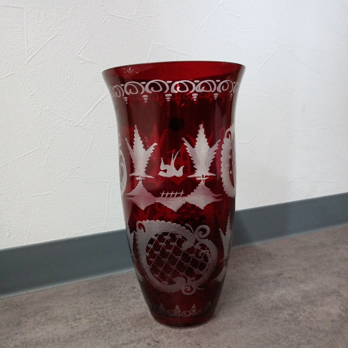 Egermann エーゲルマン チェコスロバキア製 ボヘミアガラス 花瓶