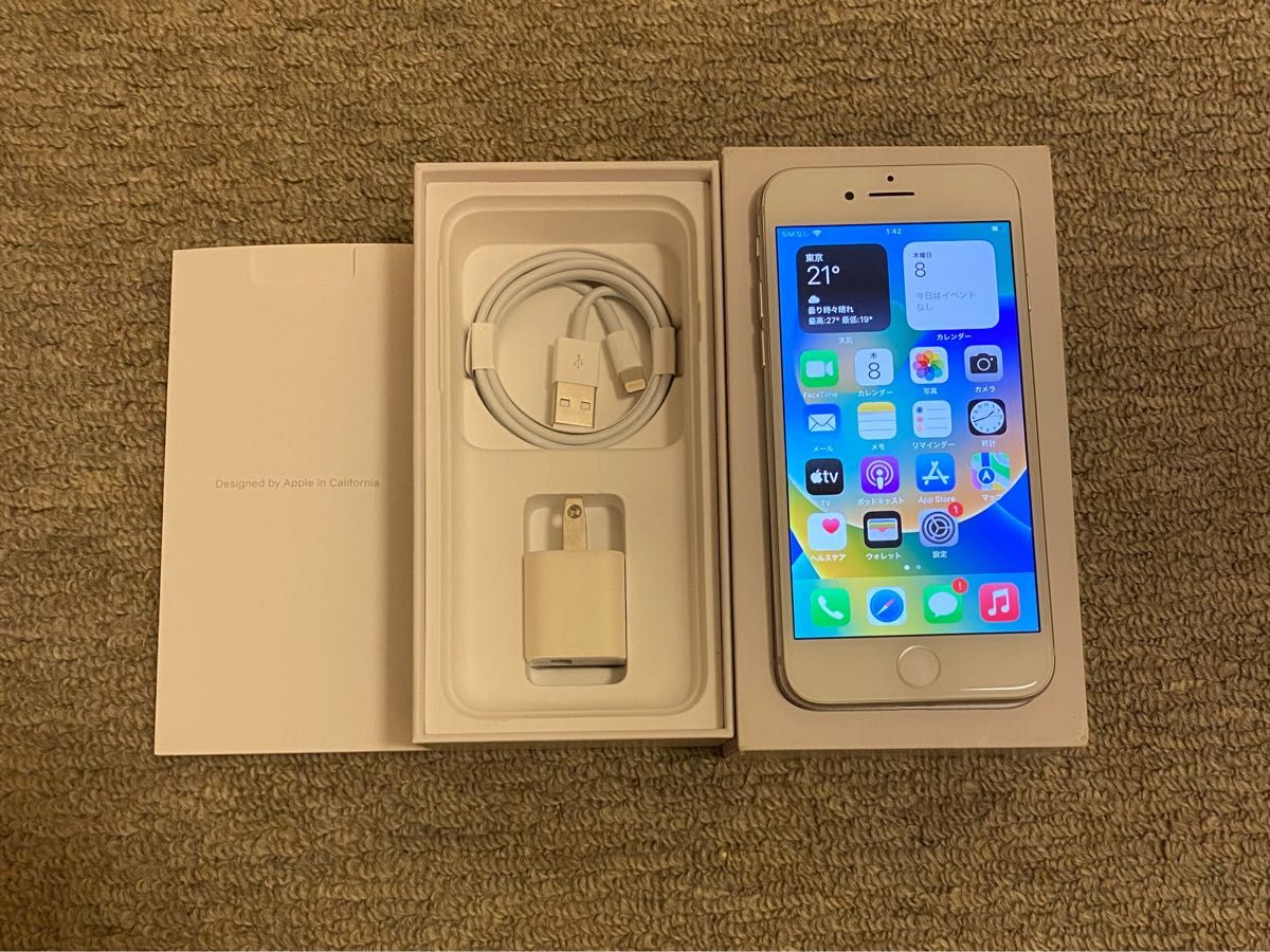 SIMフリー バッテリー95％ iPhone8 64GB Silver M6 通販