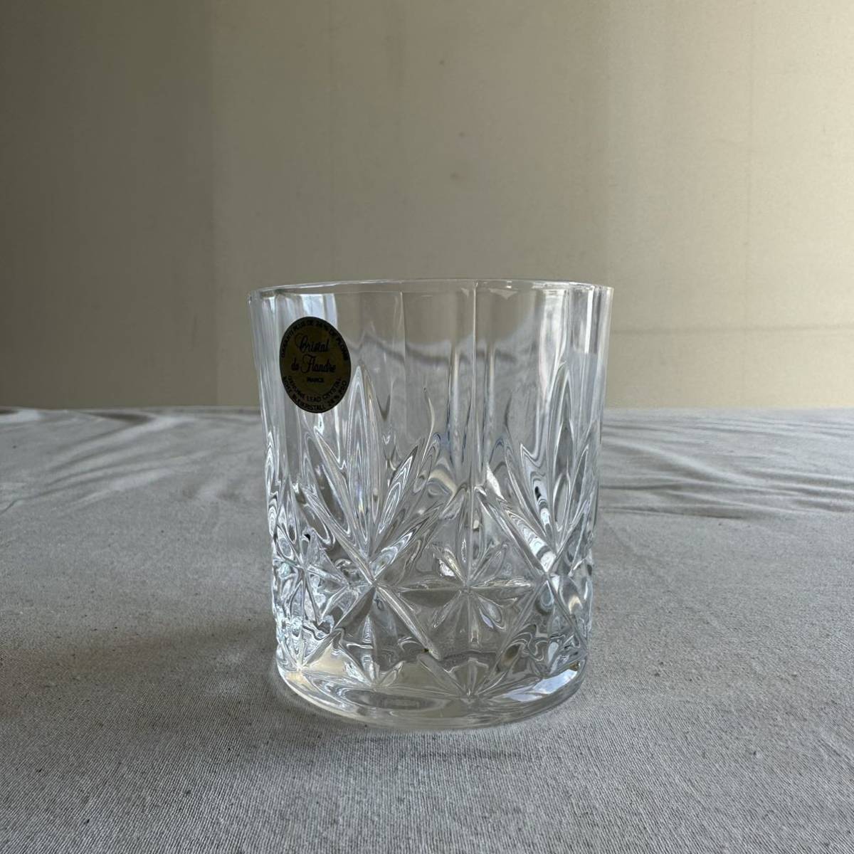 ロックグラス グラス　クリスタル Cristal de Flandre クリスタル　デ　フランドル　フランス製　ガラス　レトロ　おしゃれ　洋風_画像1