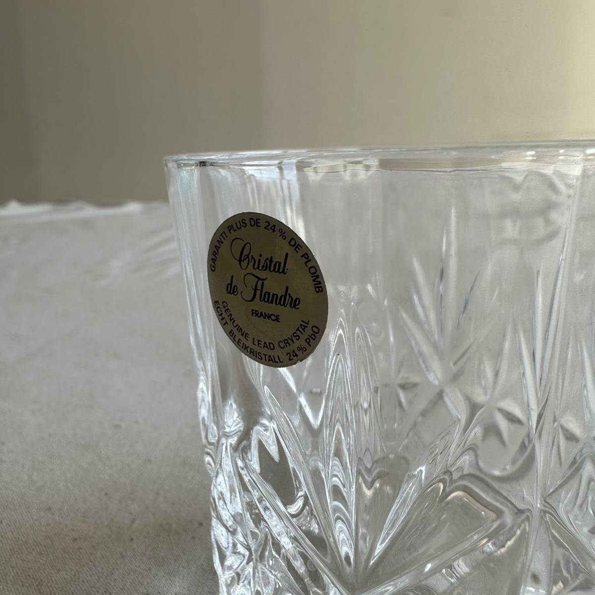 ロックグラス グラス　クリスタル Cristal de Flandre クリスタル　デ　フランドル　フランス製　ガラス　レトロ　おしゃれ　洋風_画像3