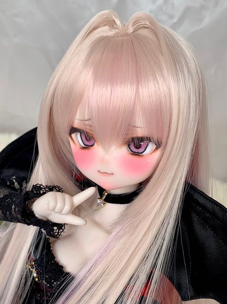 ＊luceluce＊ DDH-27 セミホワイト肌 ソフビ盛りカスタムヘッド＋碁石アイ＋チョーカー 難あり_画像4