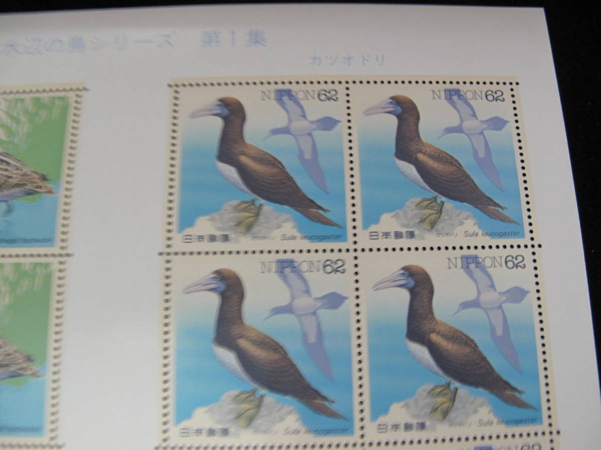  水辺の鳥シリーズ 第1集 オオジシギ カツオドリ 62円切手 記念切手シート の画像3