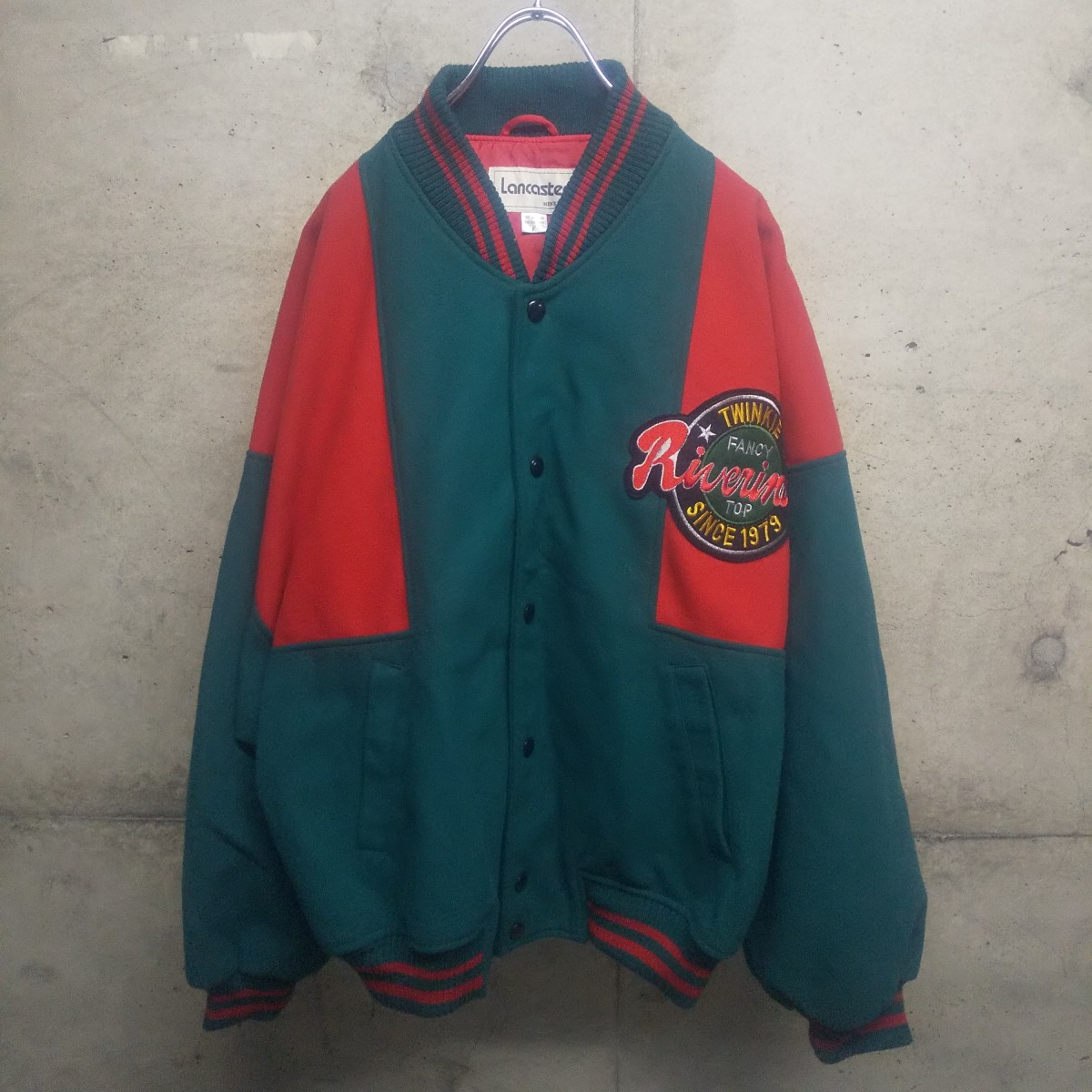 昭和レトロ スタジャン 好配色 ワッペン 日本製 80s 90s vintage ヴィンテージ ビンテージ スタジアムジャンパー 古着 used 希少  レア