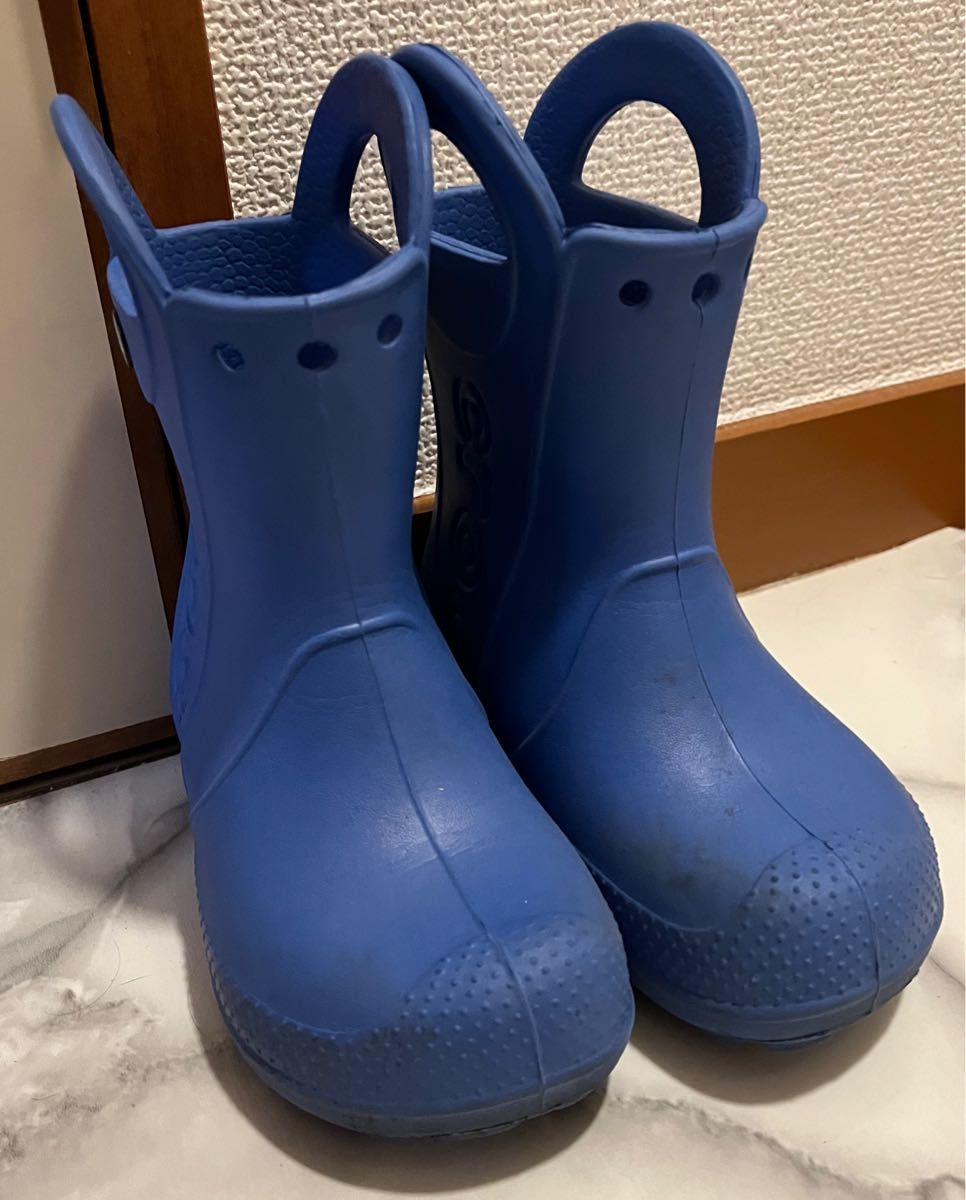 crocs クロックス キッズ レインブーツ C8 赤 - 長靴