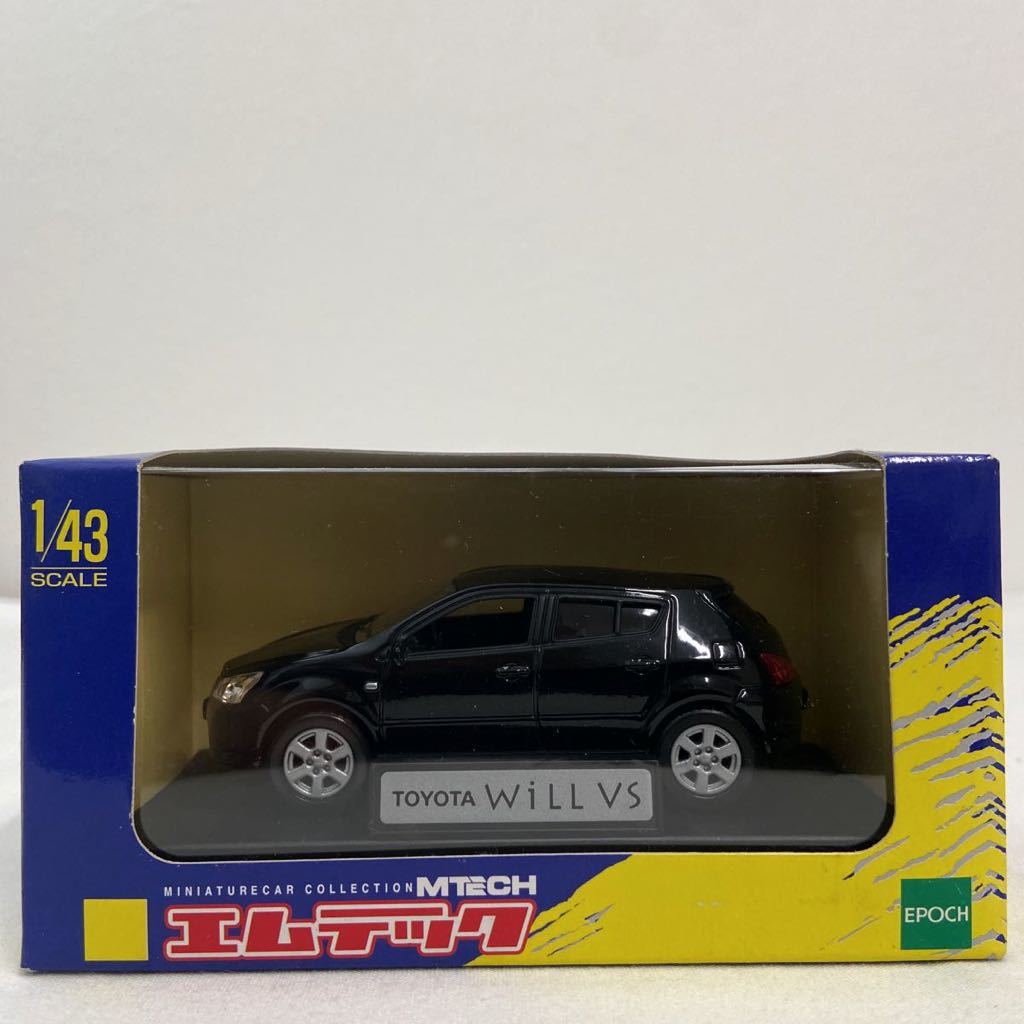 MTECH 1/43 TOYOTA WiLL VS Black エポック社 エムテック トヨタ ウィル ブラック ミニカー モデルカー 当時物 国産名車_画像1