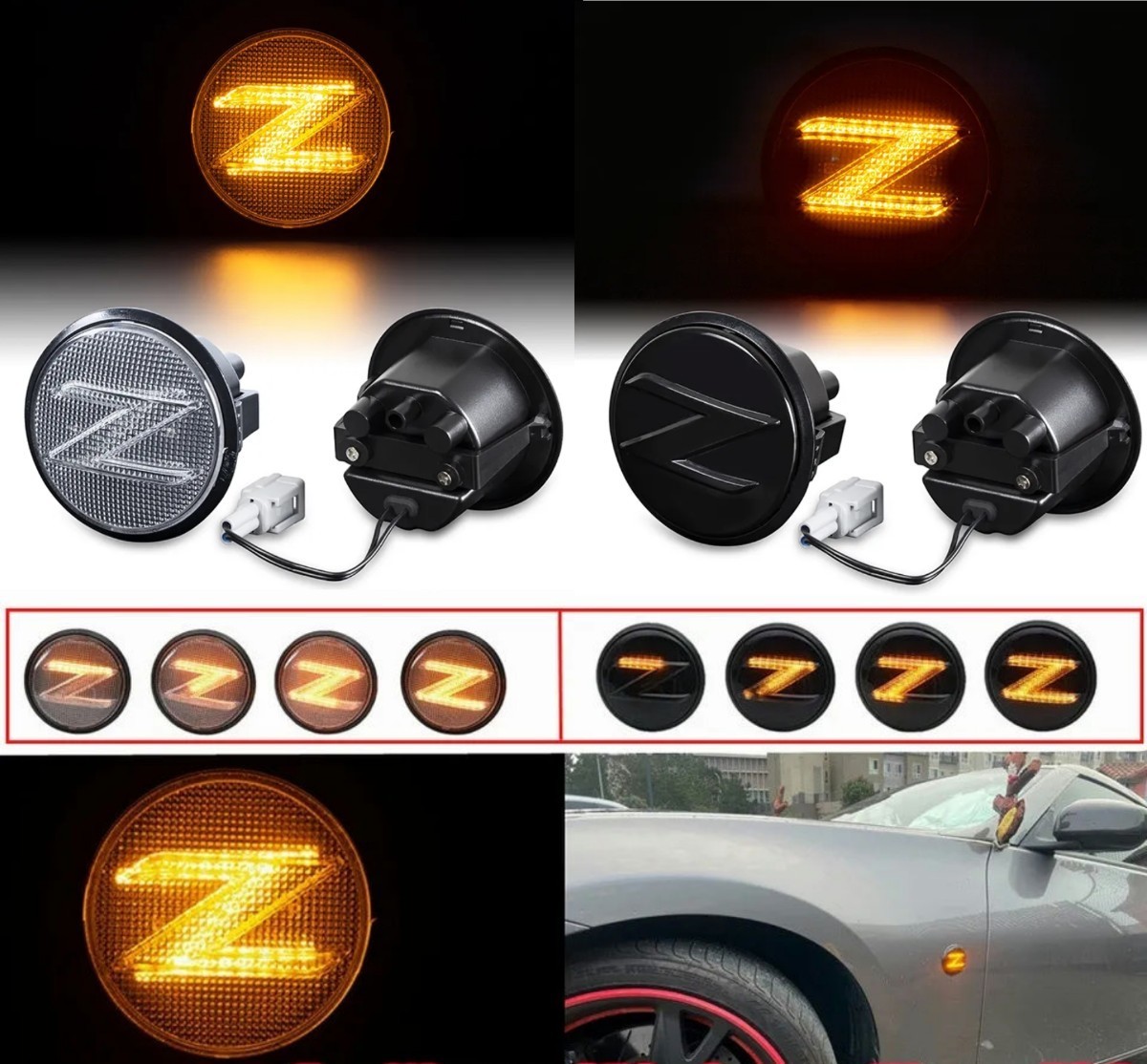 [新品]フェアレディＺ　FAIRLADY フェアレディZ(Z34系 H20.12以降 2008.12以降)LEDサイドマーカー LEDウインカー 純正交換 日産 ニッサン_画像2