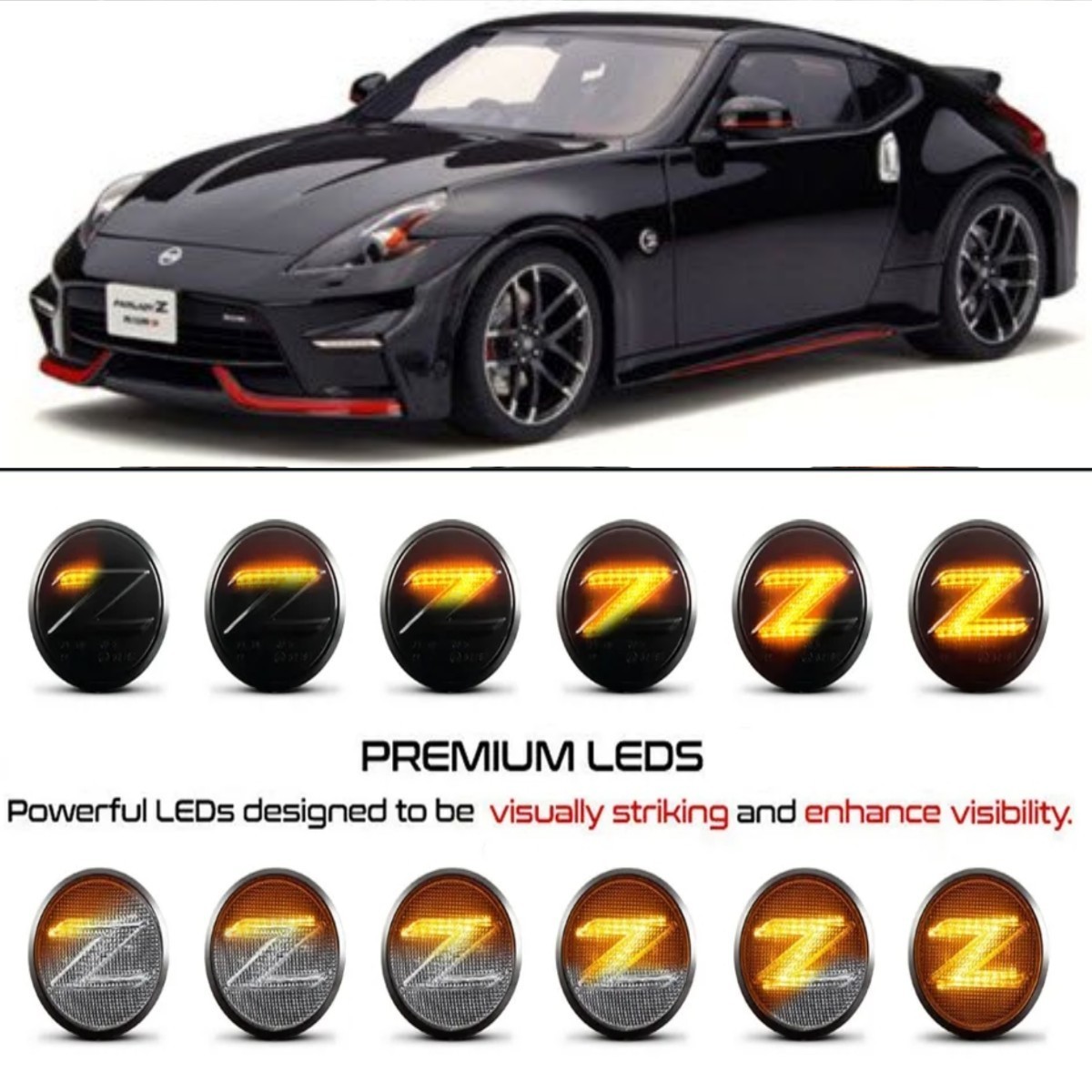 [新品]フェアレディＺ　シーケンシャルウインカー サイドマーカー 流れるウインカー フェアレディZ Z34系 LED 左右セット Z34 HZ34 _画像1