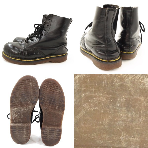 YGG★ドクターマーチン Dr.Martens レア レースアップ 7ホール ブーツ 黒 UK6 ブラック 25cm イングランド製 鉄板入り スチールトゥ_画像2