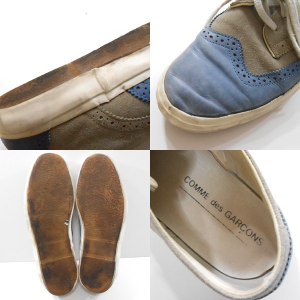 YGG■COMME des GARCONS コムデギャルソン ウィングチップ シューズ 水色 グレー 41/26cm 靴_画像3