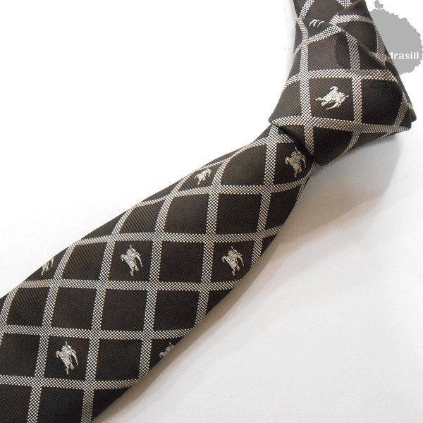YGG* genuine article Burberry BURBERRY necktie silk tea with logo Brown # suit business 
