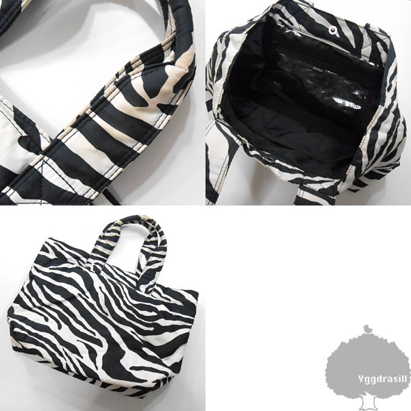 YGG#HEADPORTER Headporter Zebra pattern tote bag white black Yoshida bag bag back bag 