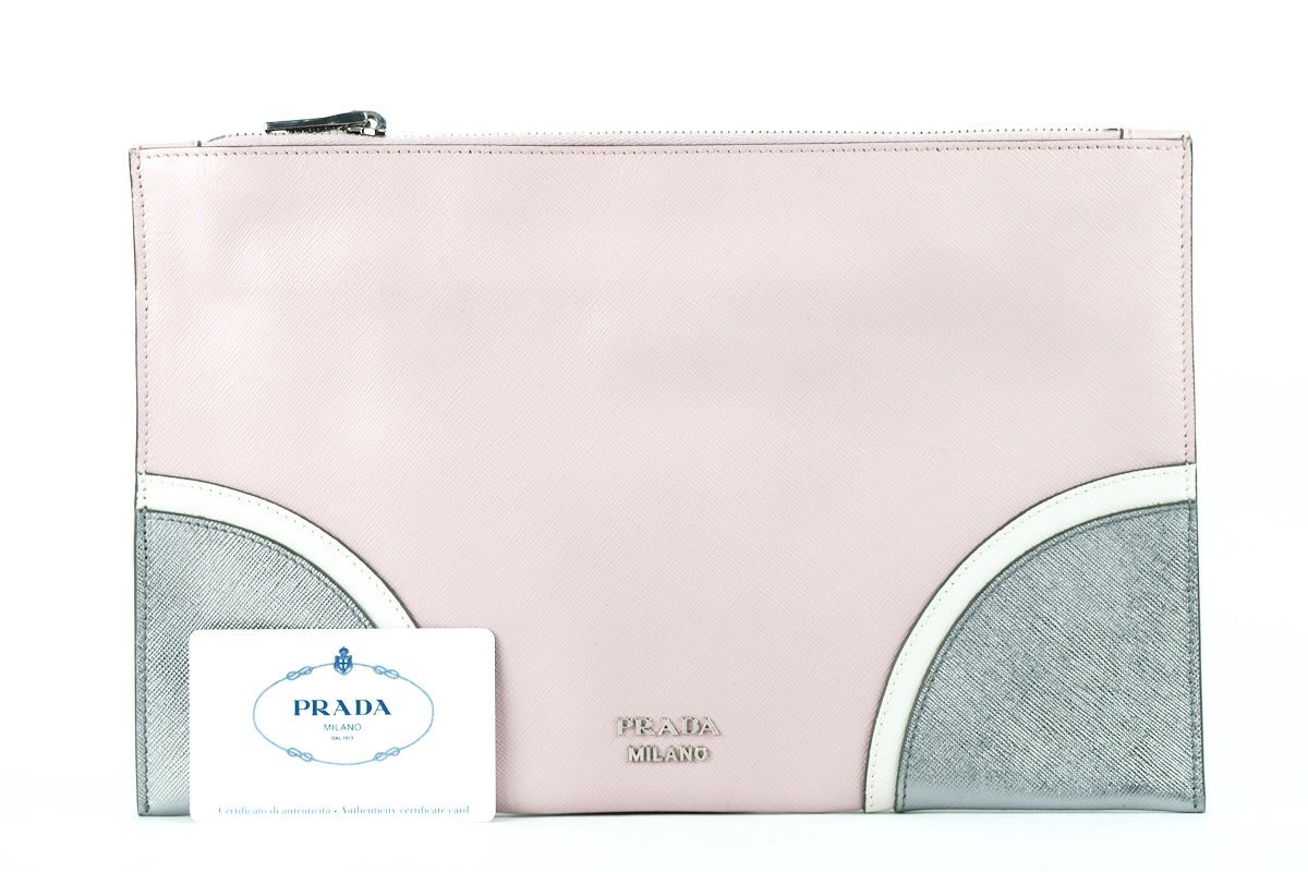 新品同様・未使用】PRADA プラダ サフィアーノレザー クラッチ