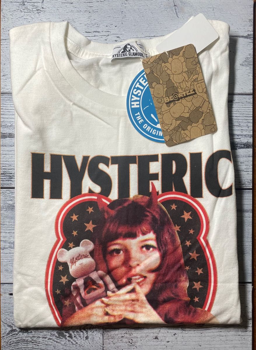 新品レアHYSTERIC GLAMOUR BE@RBRIC コラボTシャツ 白S 半袖Tシャツ ベアブリック ヒステリックグラマー