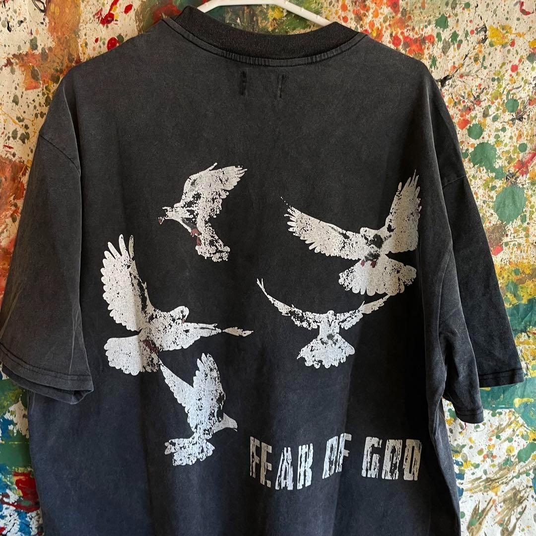 鳩 HIPHOP ストリート Tシャツ 半袖 メンズ ウォッシュ加工 メンズ_画像4