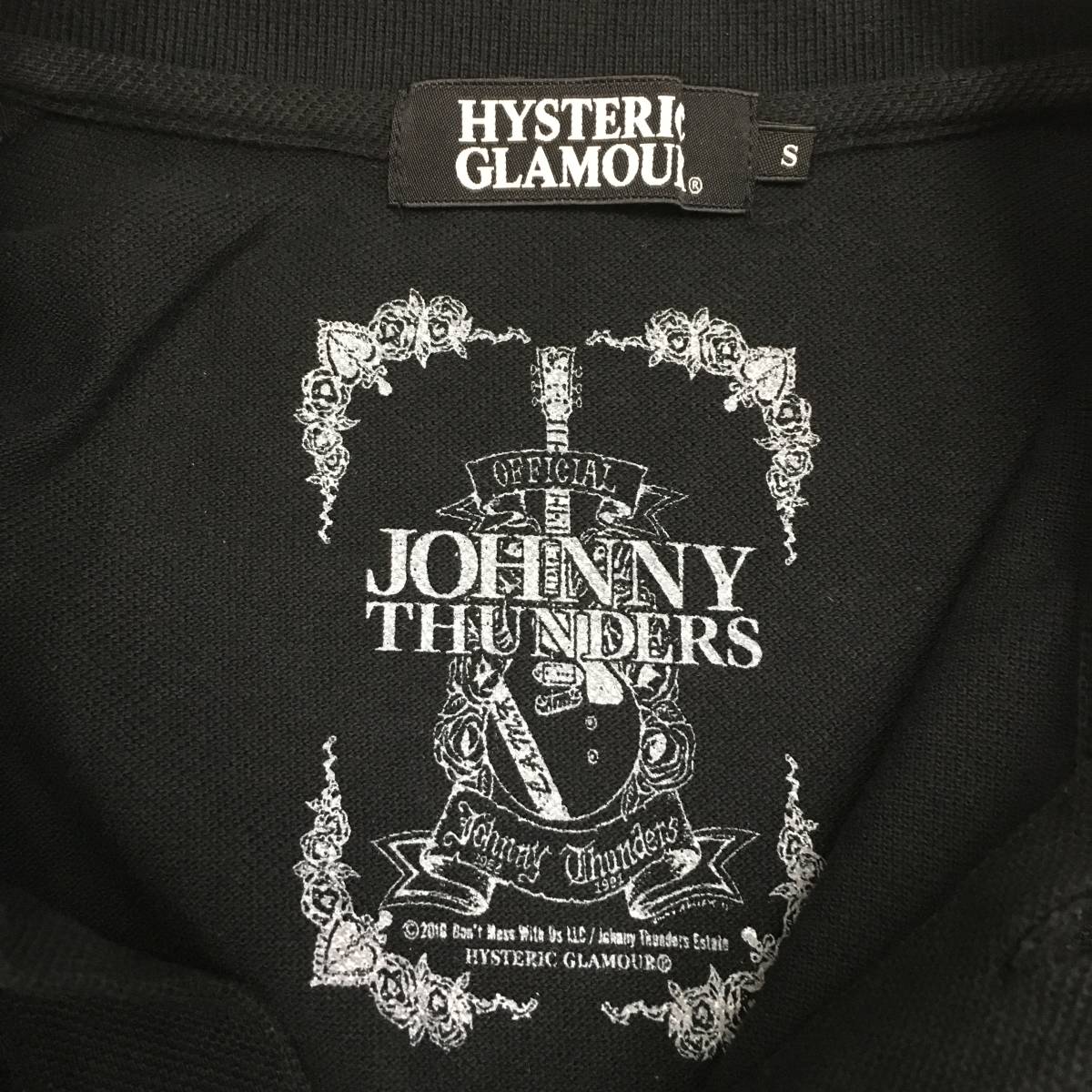 ●古3520　HYSTERIC GLAMOUR　ヒステリックグラマー　ポロシャツ　JOHNNY THUNDERS　Sサイズ_画像6