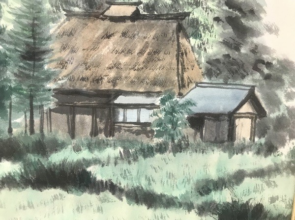 【額装】　絵画　日本画　「宮床　盛夏」　サイン有り_画像2