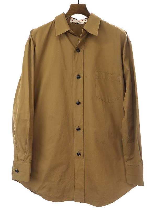 MARNI マルニ 20SS コットンオーバーサイズシャツ ブラウン サイズ：42