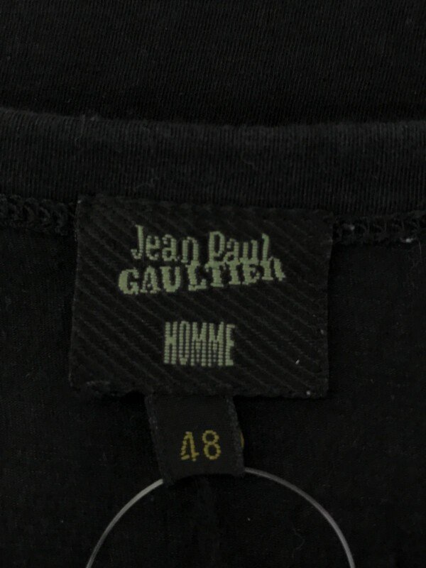 Jean Paul GAULTIER HOMME ジャンポールゴルチェ オム プリントクルーネックTシャツ ブラック サイズ：48_画像3