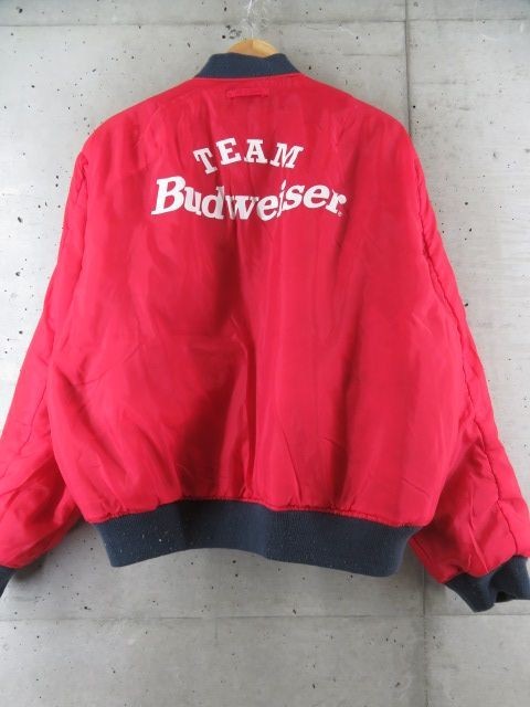 1011m137◆希少です◆リバーシブル◆TEAM Budweiser チーム バドワイザー MA-1 中綿 フライトジャケット/レーシング/ライダース/ブルゾン_画像8