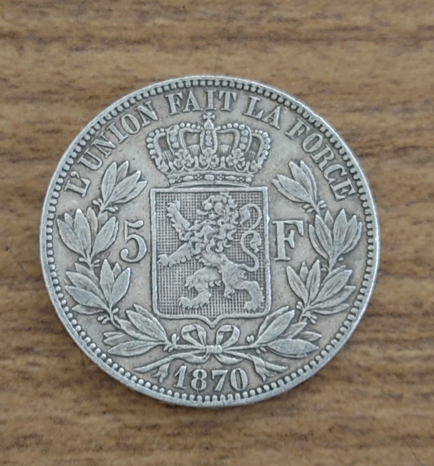 ベルギー ５フラン 銀貨 レオポルド二世 | JChere雅虎拍卖代购