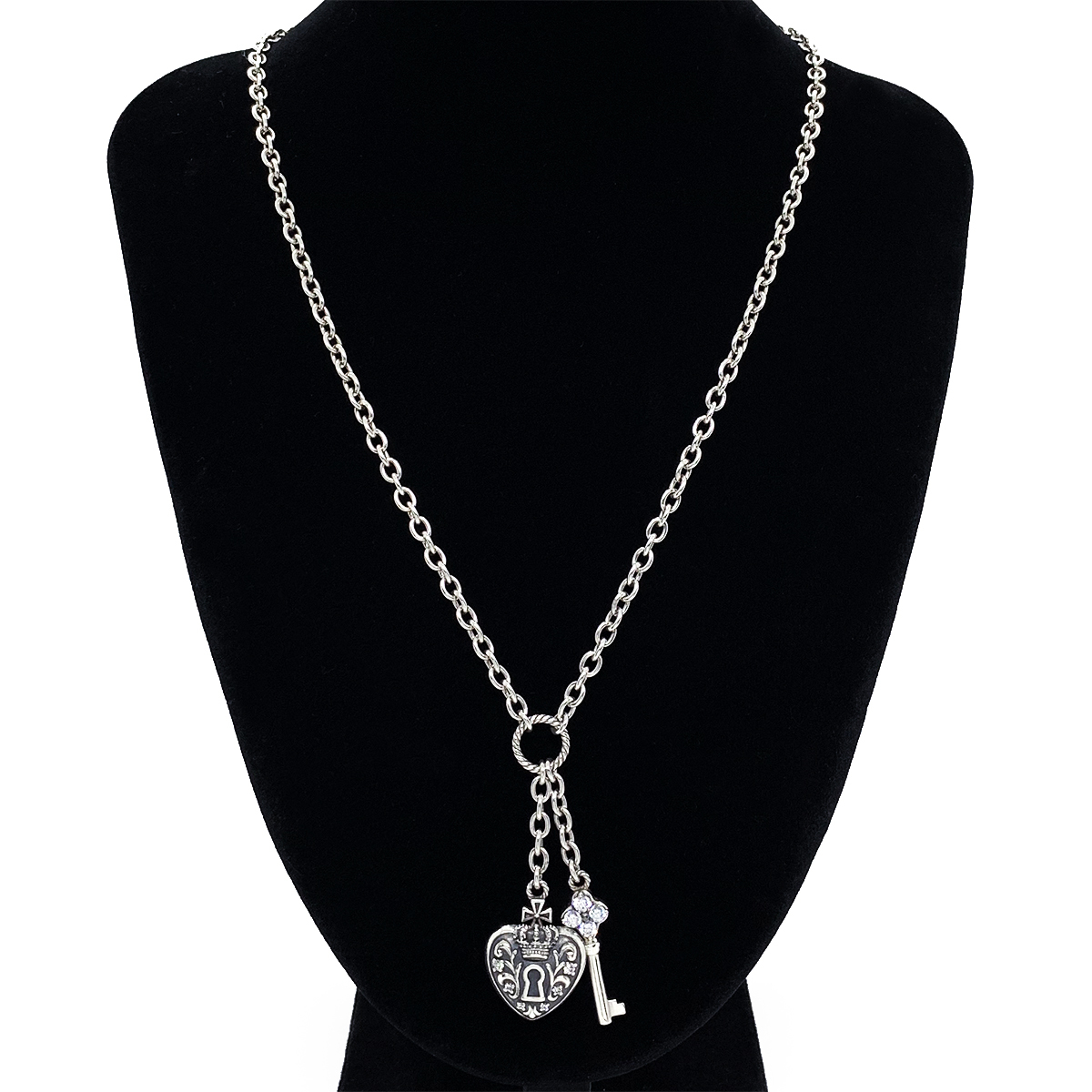  regular price 6.3 ten thousand *Justin Davis( Justin Davis ) zirconia equipment ornament Heart * key necklace [REGARDLY pendant ]SNJ573( clear *60cm)