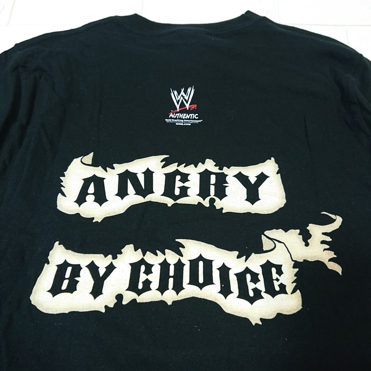 【美品】WWE World Wrestling Entertainment アメリカ プロレス イーグルプリント Tシャツ Lサイズ 黒 日本企画 american by birthの画像5