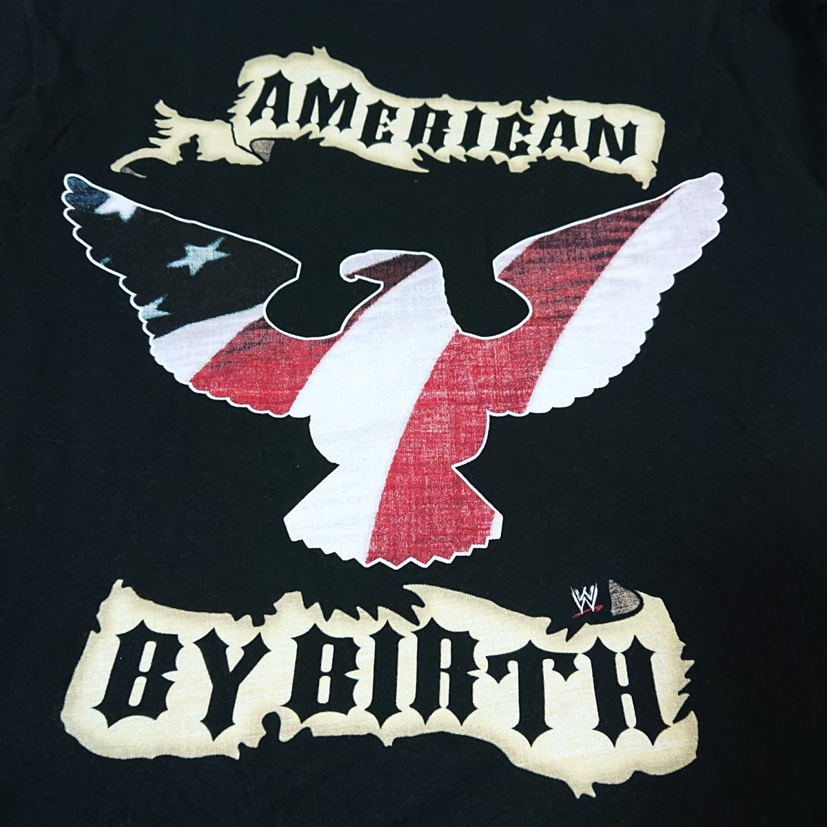 【美品】WWE World Wrestling Entertainment アメリカ プロレス イーグルプリント Tシャツ Lサイズ 黒 日本企画 american by birthの画像4